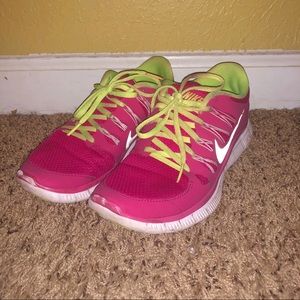 Pink Nike Free Runs 5.0